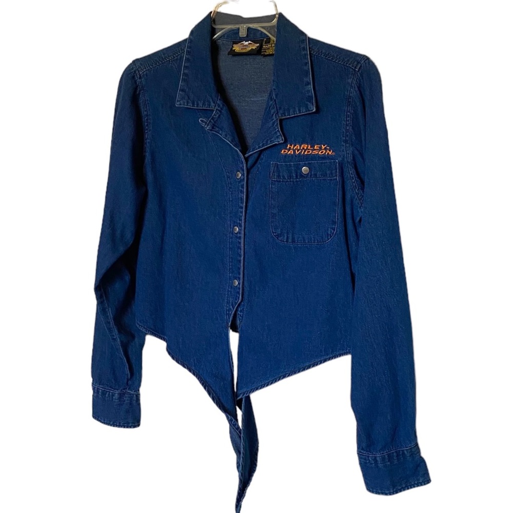 Harley Davidson Denim Tie-Front Shirt